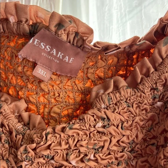 JessaKae Peach Dress with Floral Design - Picture 5 of 5